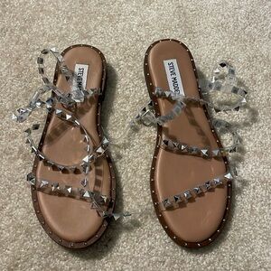 Steve Madden clear studded sandal lightly worn